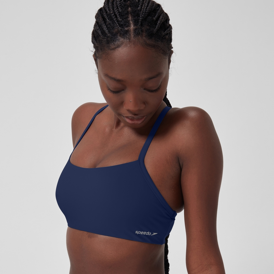 Women's Solid Racerback Bikini Top Blue