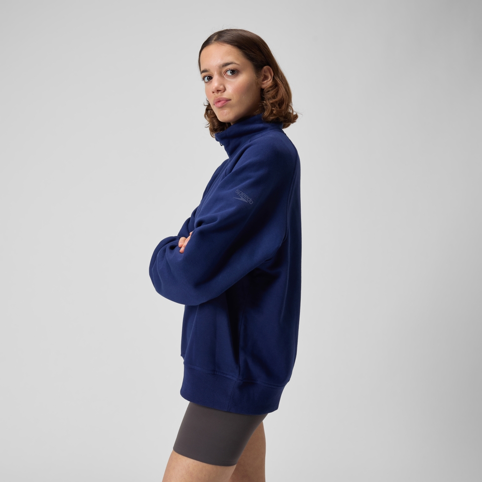 Unisex 14 Zip Fleece Pullover Navy