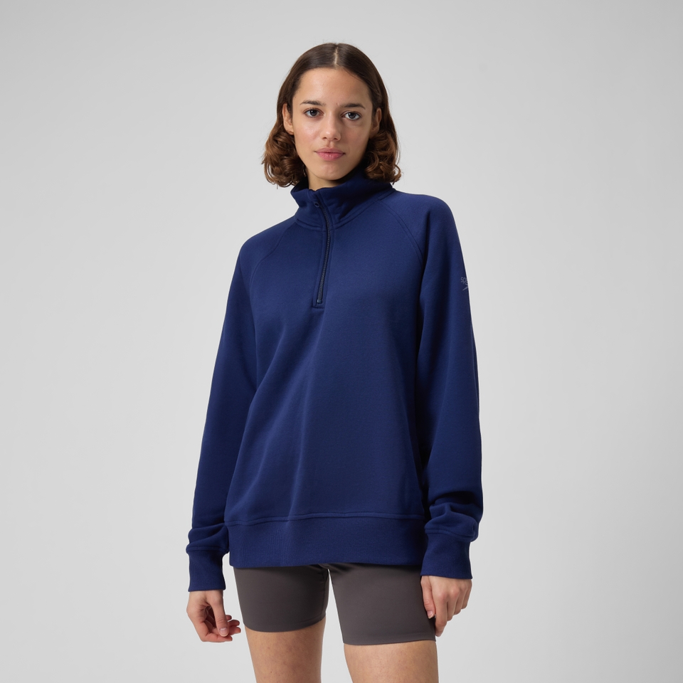 Unisex 14 Zip Fleece Pullover Navy
