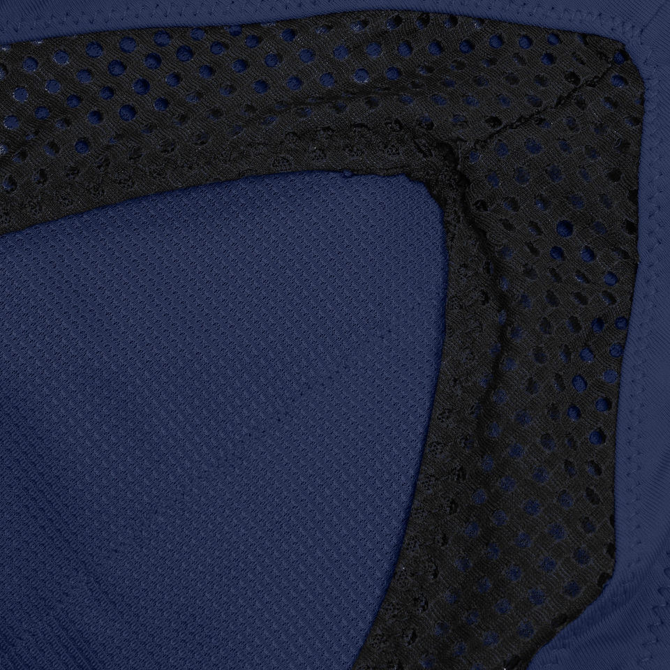 Women's Solid Bikini Top with Mesh Blue