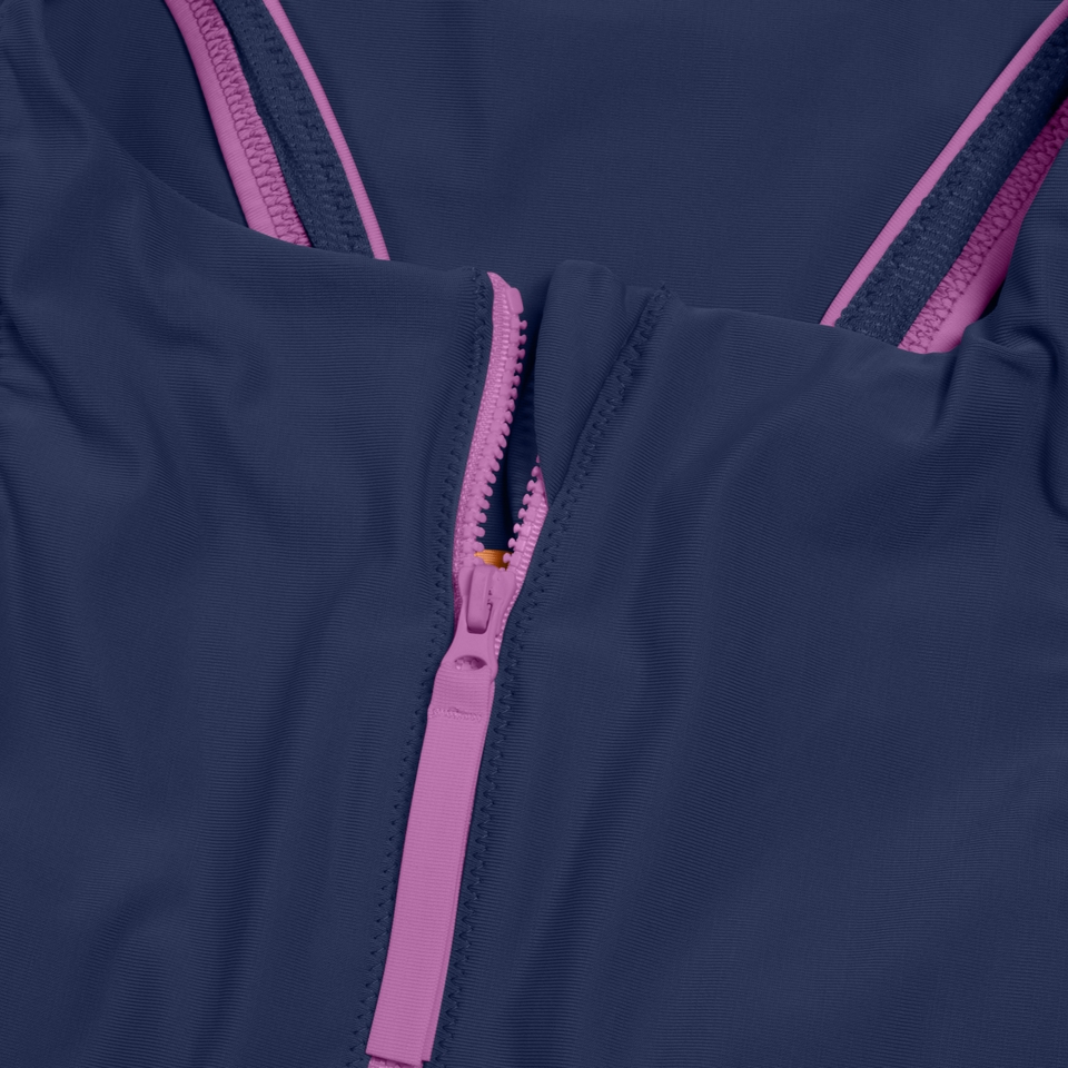 1 pièce color-block zippé pour Femmes Bleu céruléen