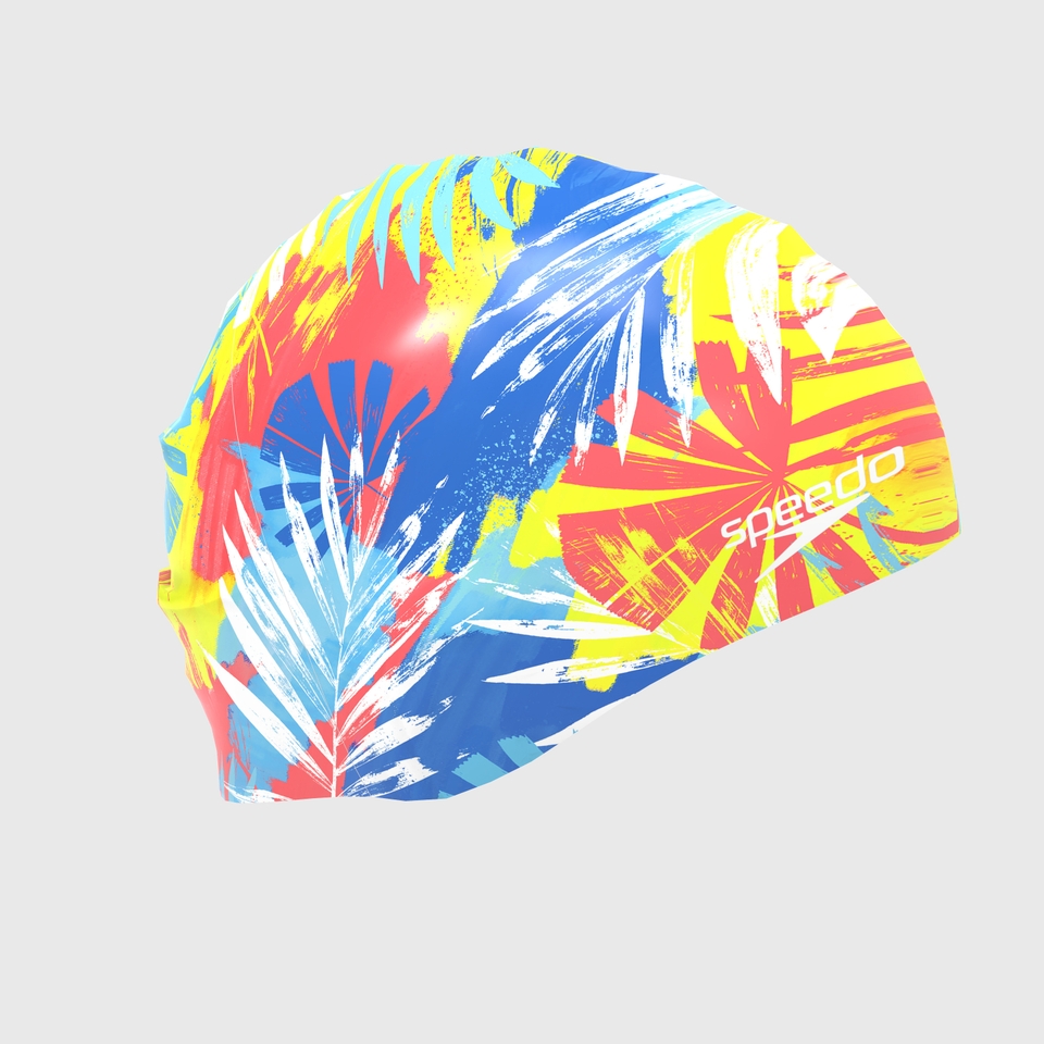 Adult Printed Silicone Cap Blue