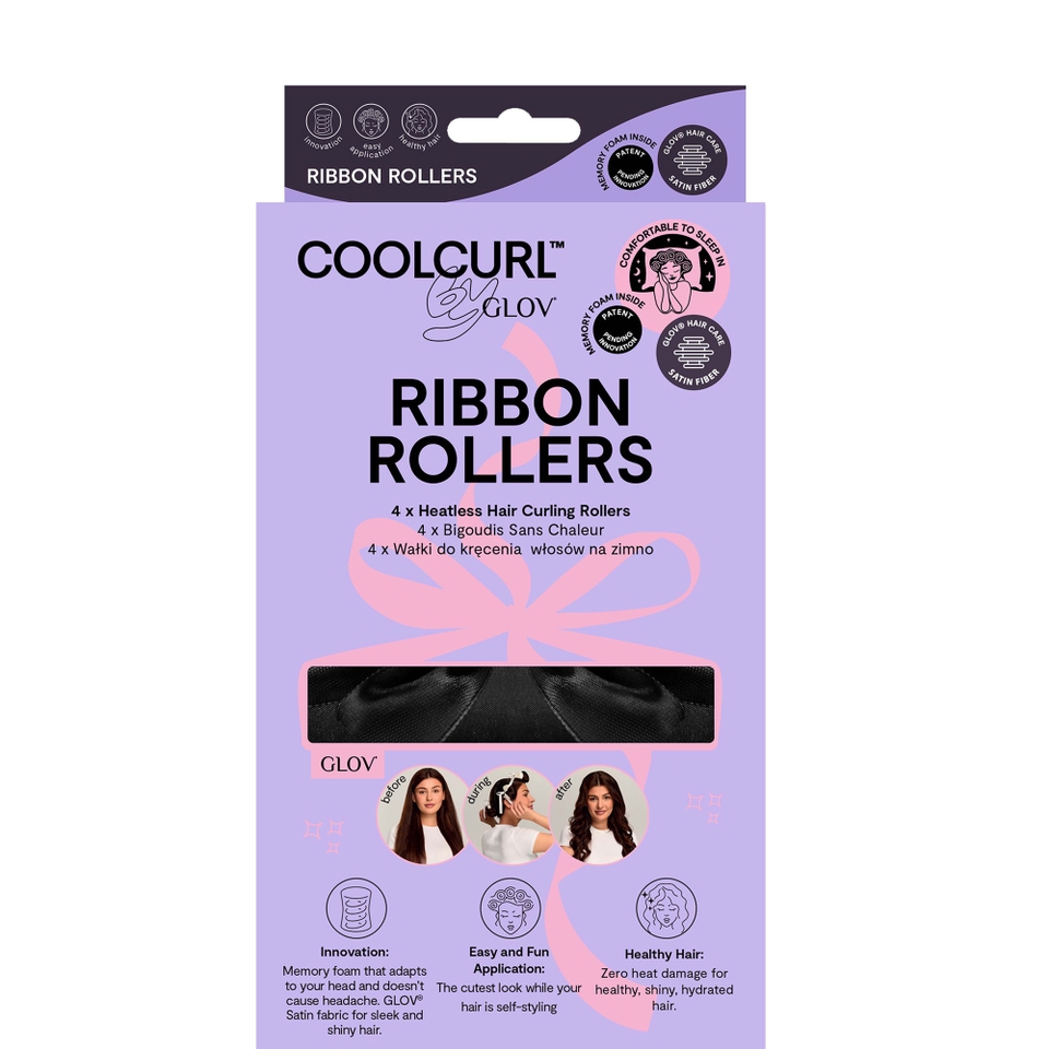 GLOV Coolcurl Heatless Hair Curling Satin Ribbon Rollers Set - Black