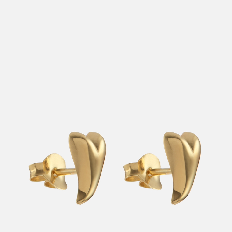 anna + nina Groovy Heart Gold-Plated Stud Earring