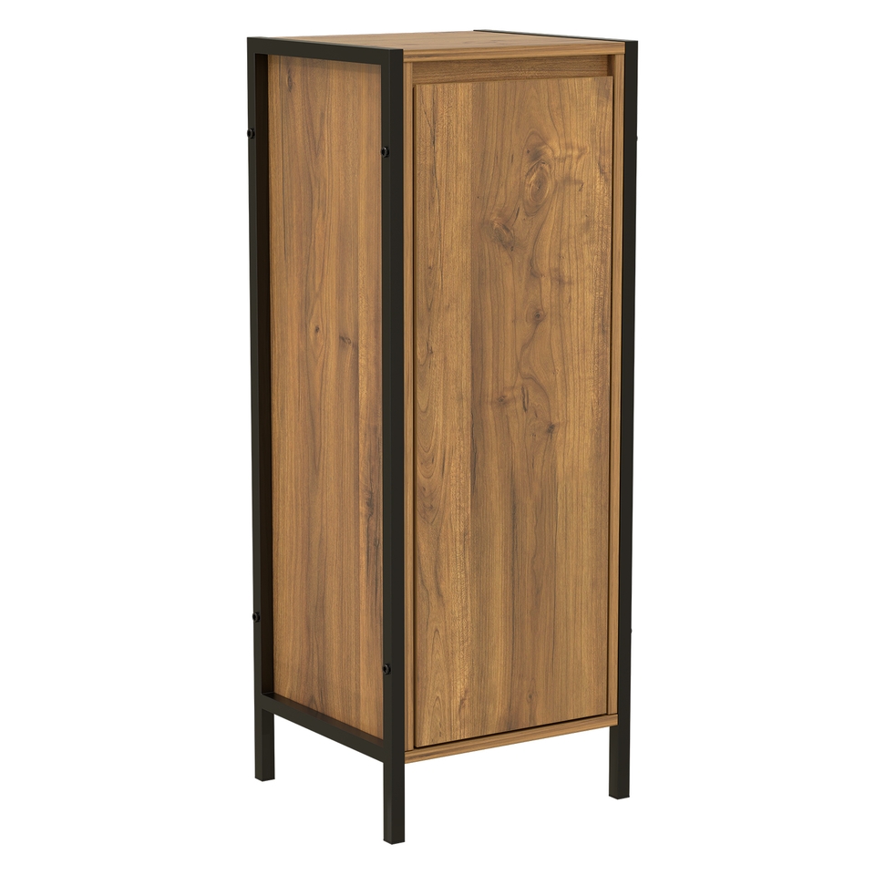 Homebase Edit Bathroom Storage Standalone Cupboard Mango Oak Effect