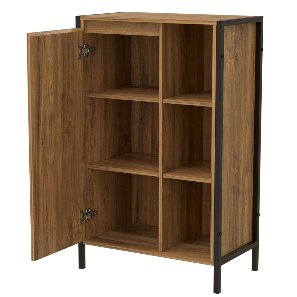 Homebase Edit Bathroom Storage Half Open Storage Unit Mango Oak