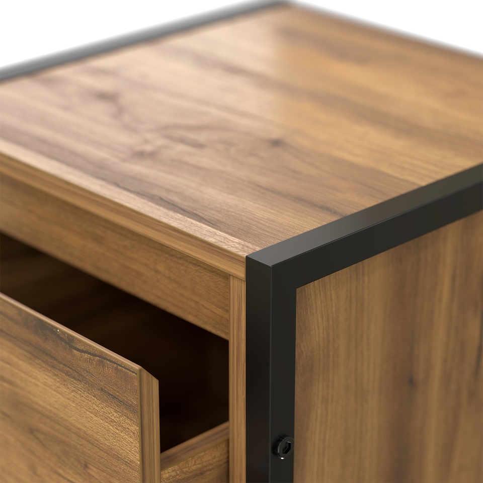 Homebase Edit Bathroom Storage 3 Drawer Unit Mango Oak Effect Homebase