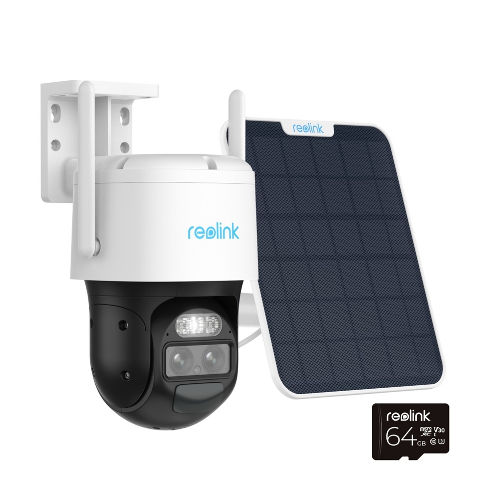 Reolink 2K TrackMix Auto PTZ AI WiFi Solar Security Camera + 64GB