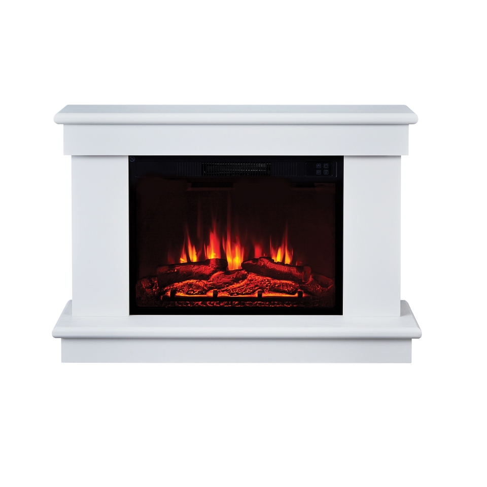 Suncrest Tenby Electric Fireplace Suite with Remote Control & Flat to Wall Fitting - White