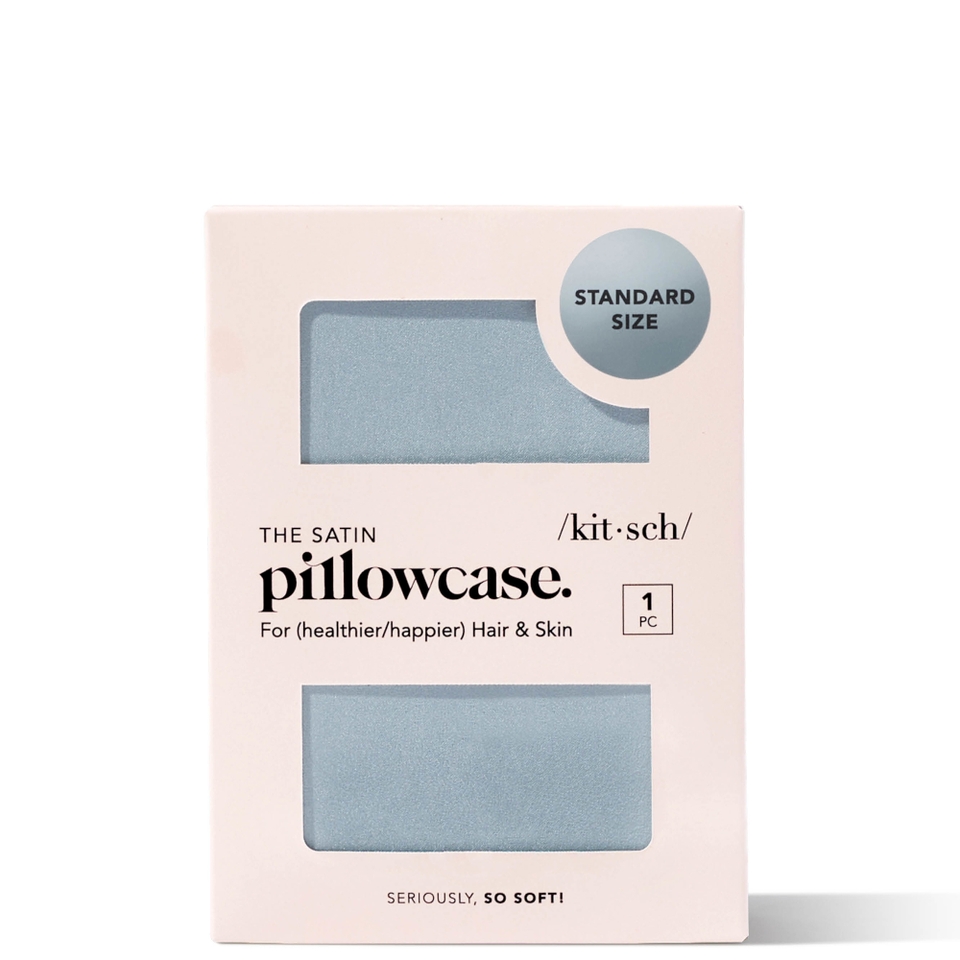 Kitsch Standard Satin Pillowcase - Haze Blue