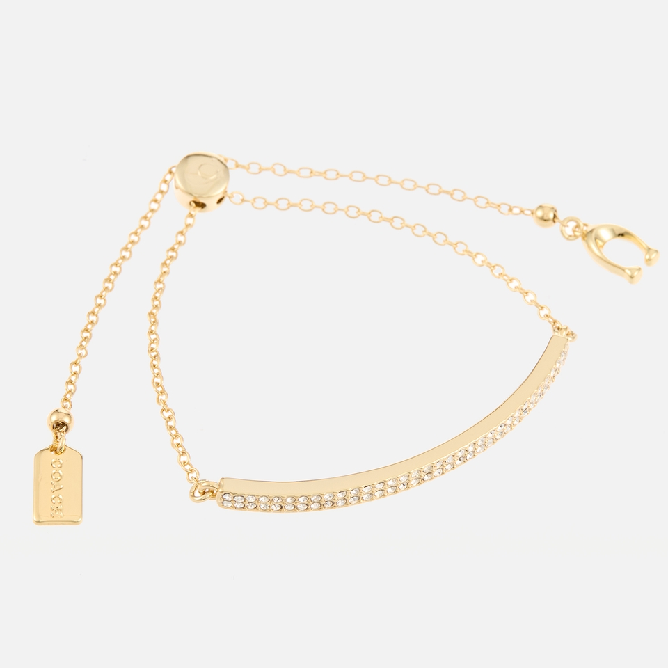 Coach Gold-Plated Cubic Zirconia Slider Bracelet