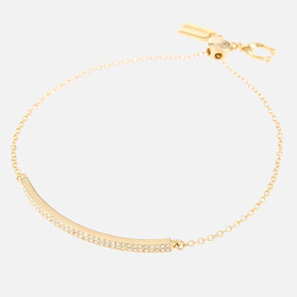 Coach Gold-Plated Pavé Slider Bracelet