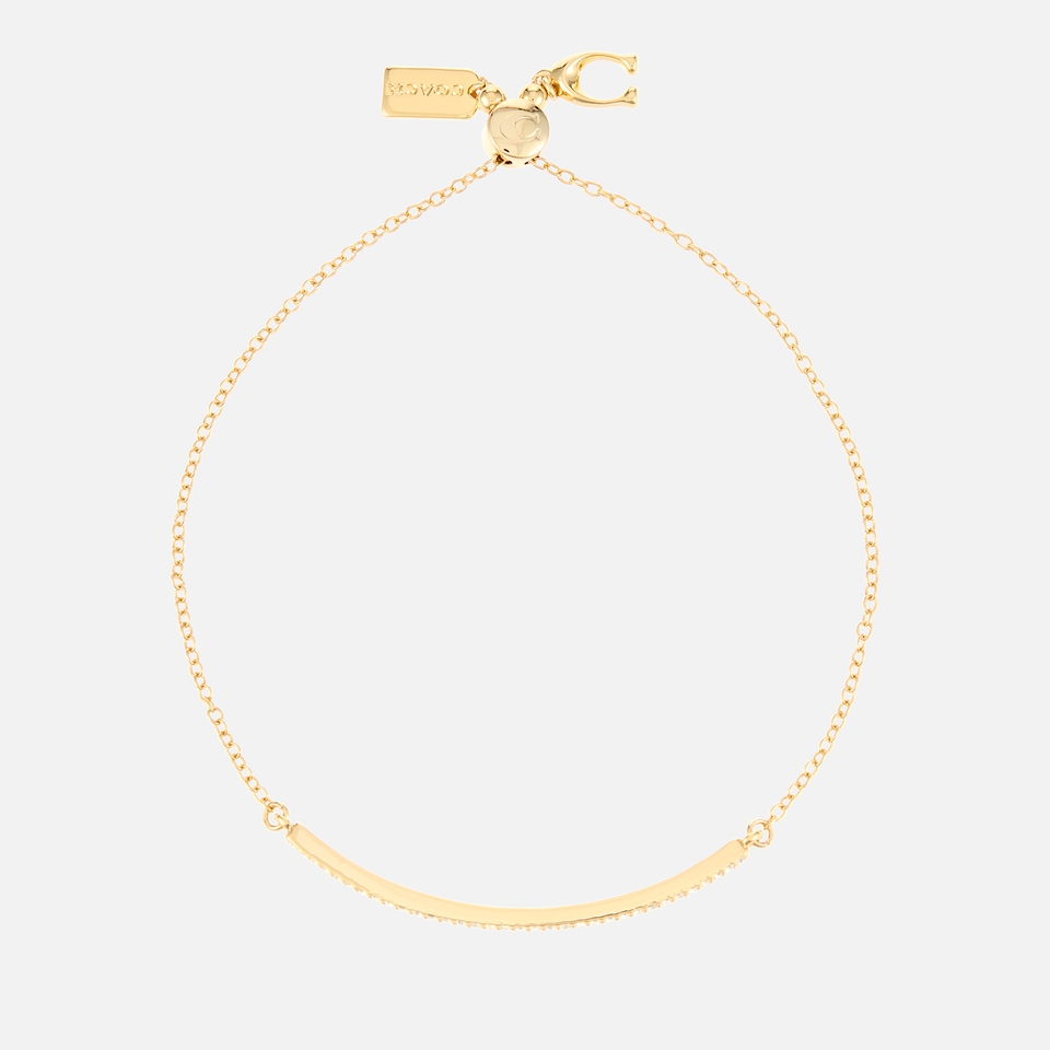 Coach Gold-Plated Pavé Slider Bracelet