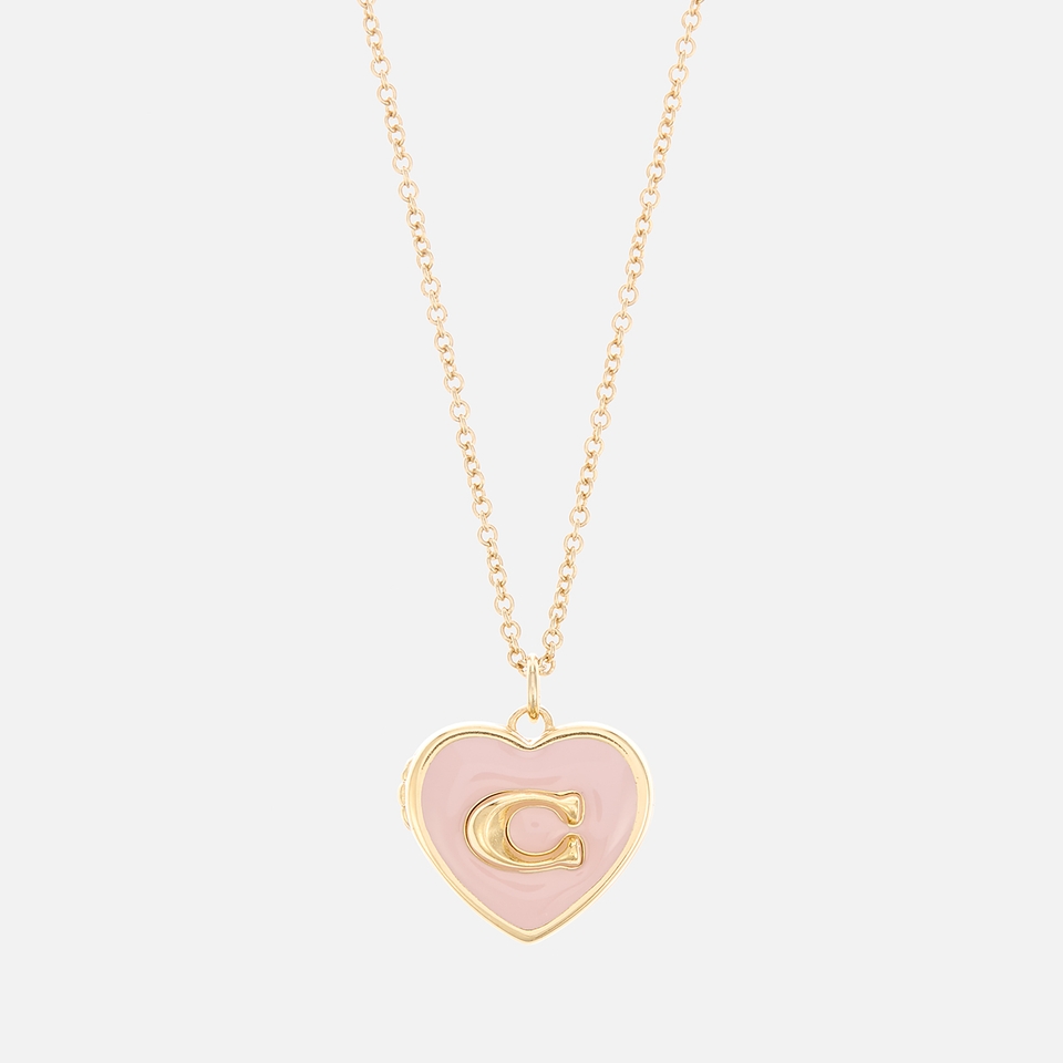 Coach Heart C Gold-Plated Pendant Necklace