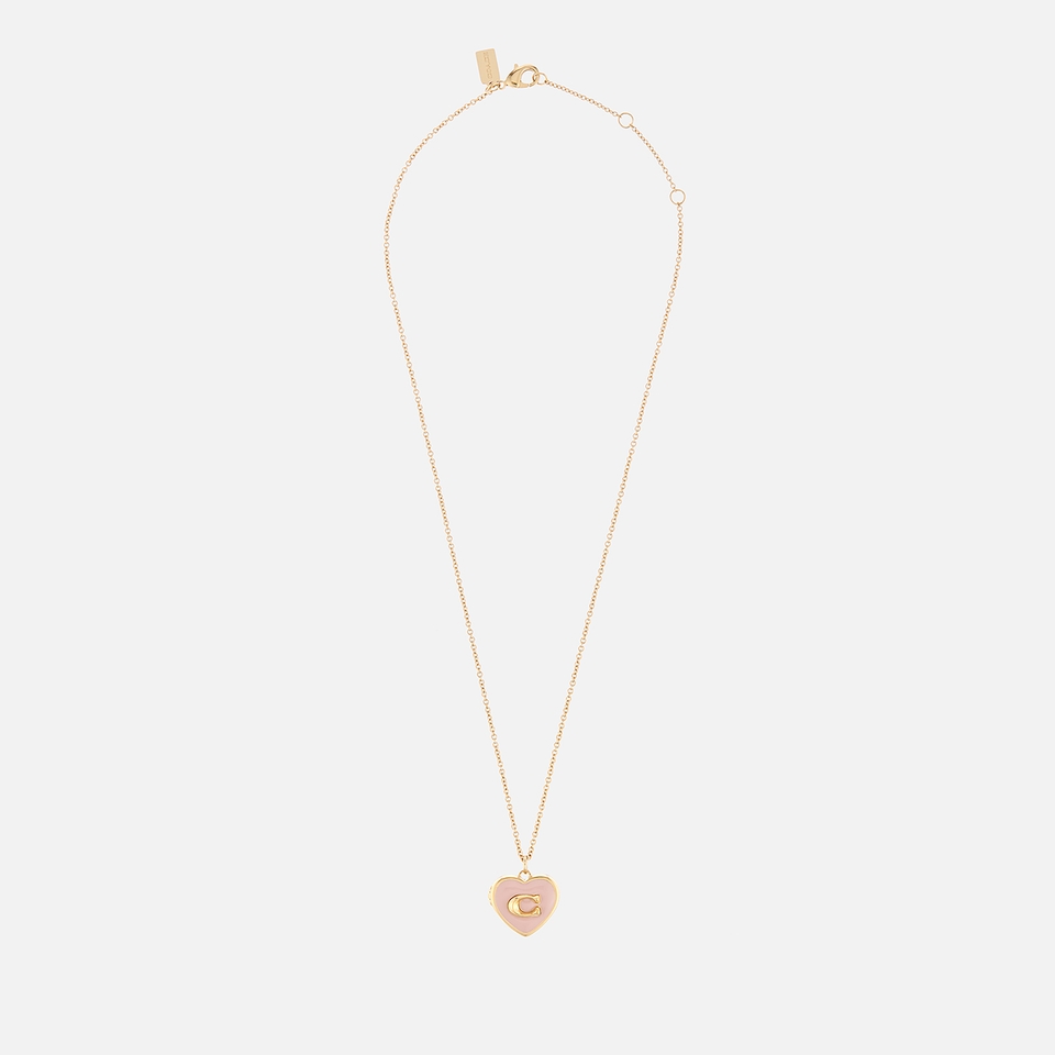 Coach Heart C Gold-Plated Pendant Necklace