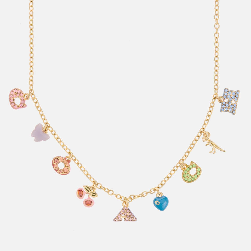Coach Gold-Plated Logo Charm Necklace