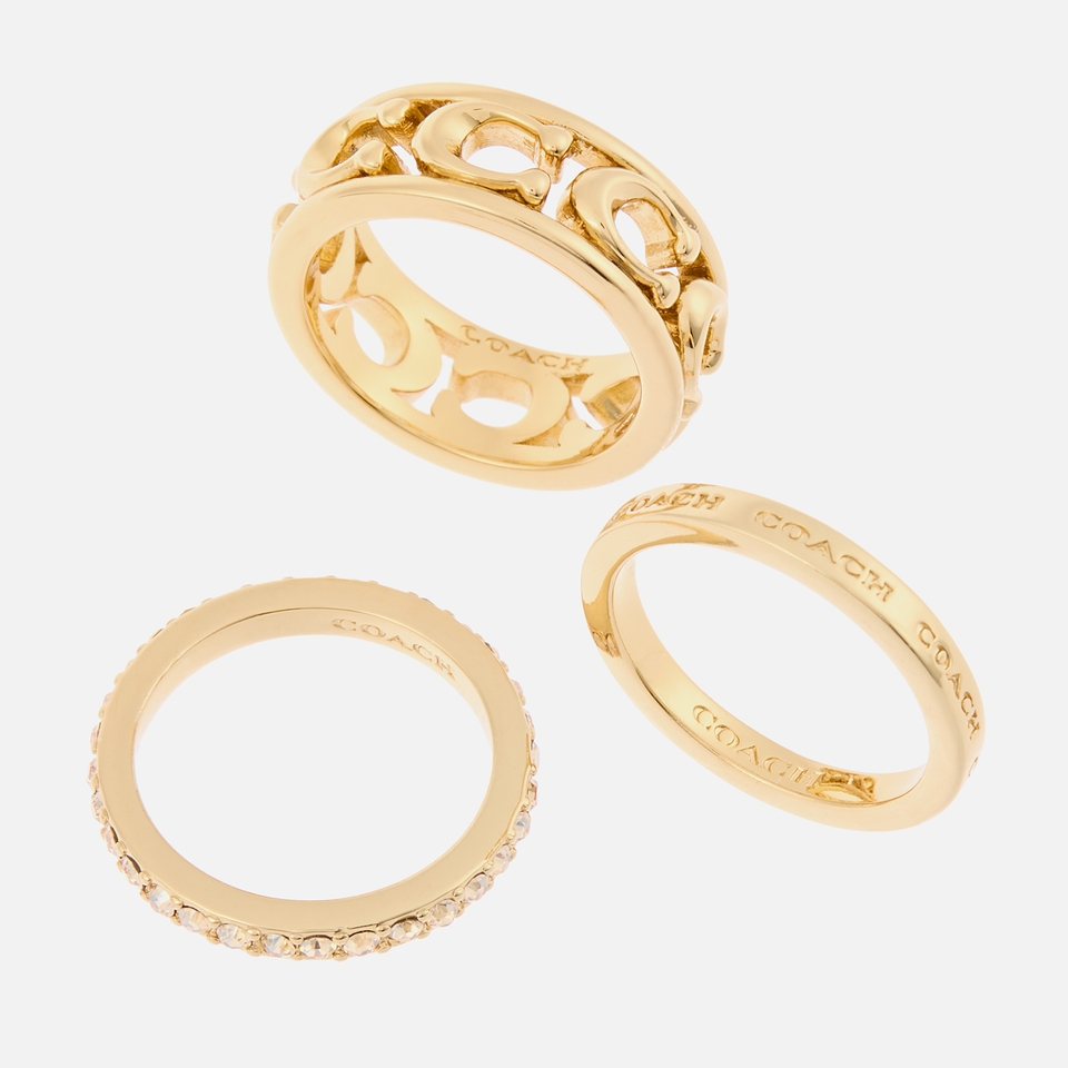 Coach Gold-Plated Logo Stacking Rings