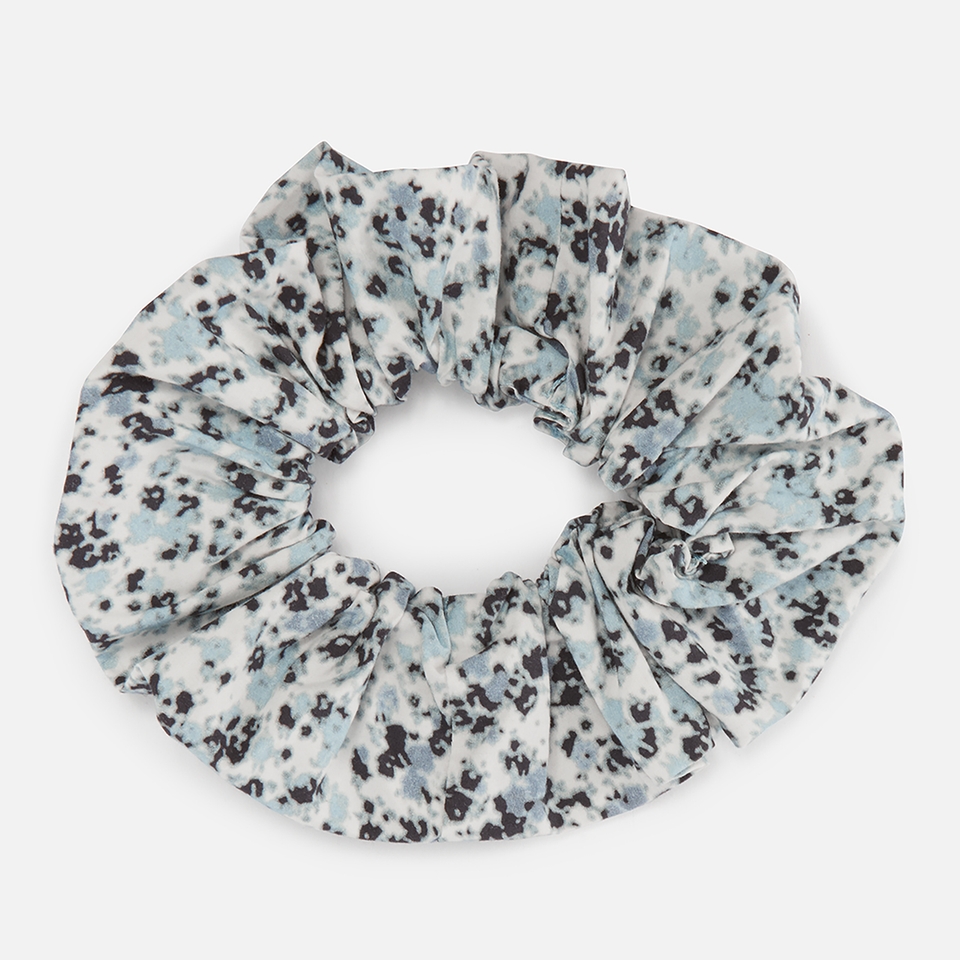 Ganni Floral-Print Cotton Scrunchie