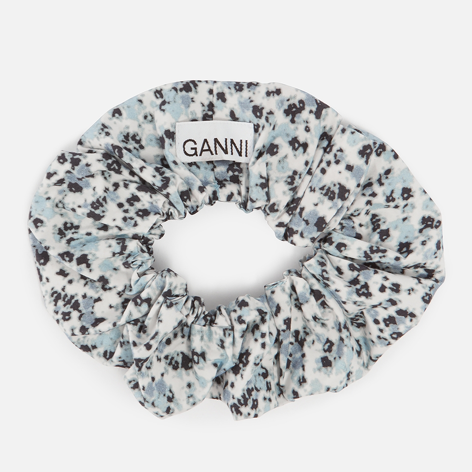 Ganni Floral-Print Cotton Scrunchie