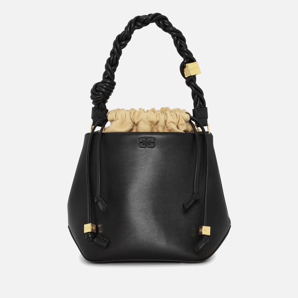 Ganni Bou Recycled Leather and Faux Leather Bucket Bag