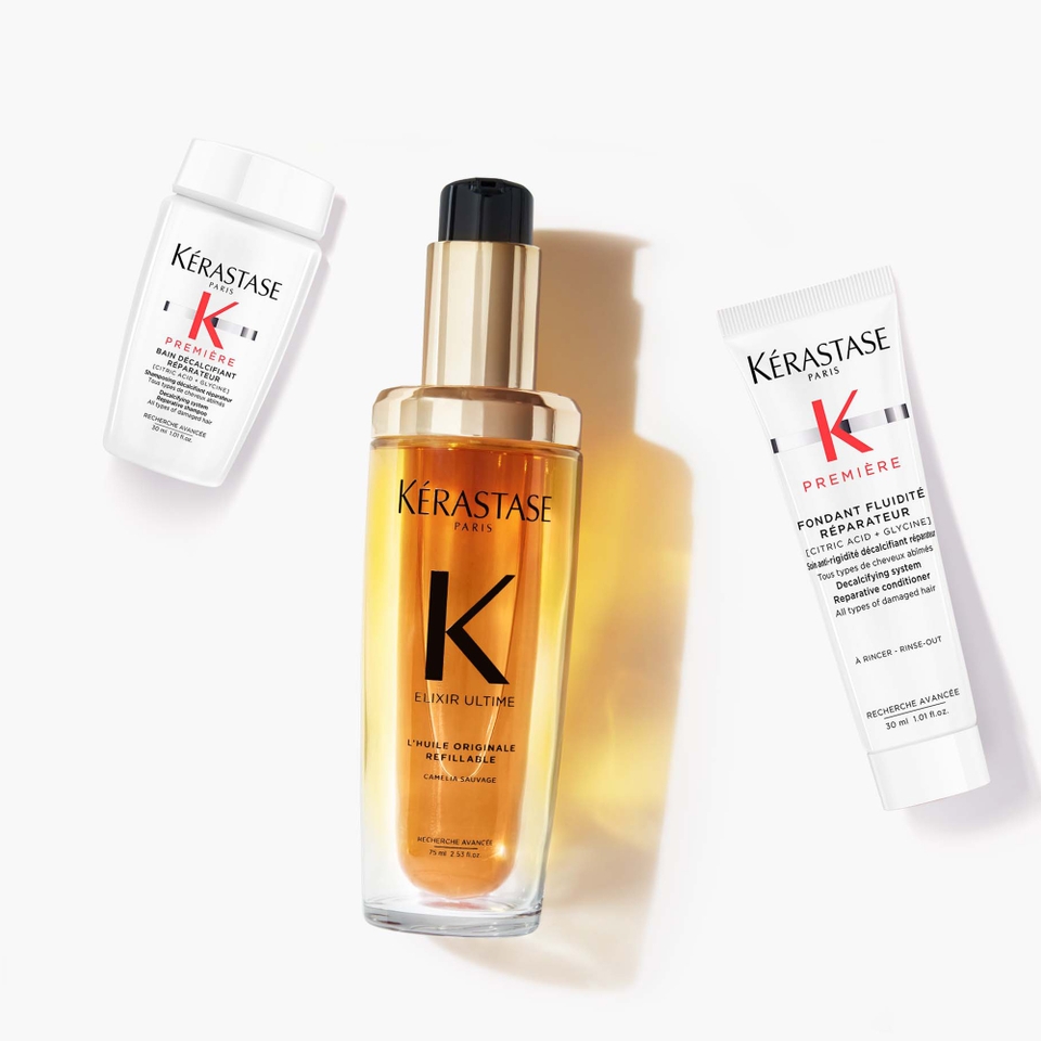 Kérastase Elixir Ultime L'Huile Originale Hair Oil 75ml for all hair types with FREE Mini Deluxe Première Shampoo 30ml and Conditioner 30ml Duo
