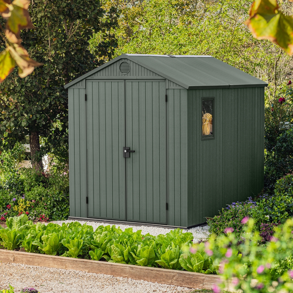 Keter Darwin 6x8ft Outdoor Garden Storage Shed - Green