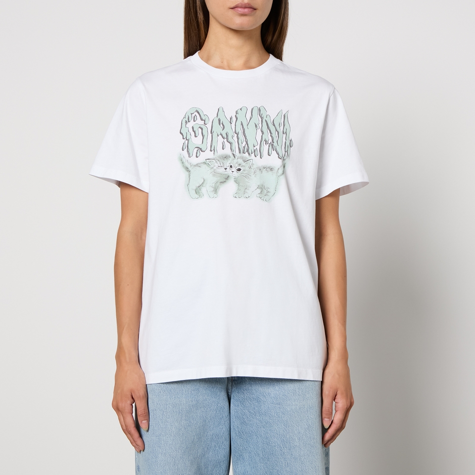トップス GANNI Love T-Shirt Azure Blue トップス GANNI Love T-Shirt Azure Blue Chambray Blue Blue