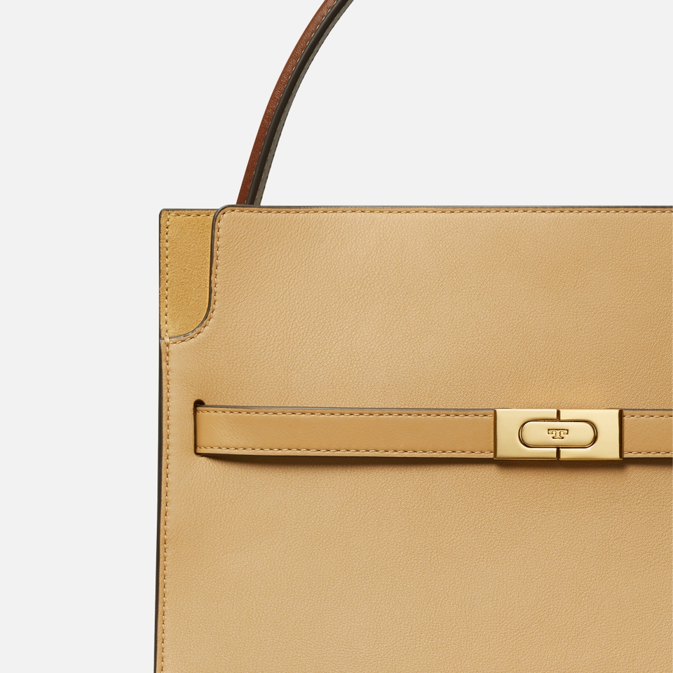 Tory Burch Lee Radziwill Leather And Suede Double Bag