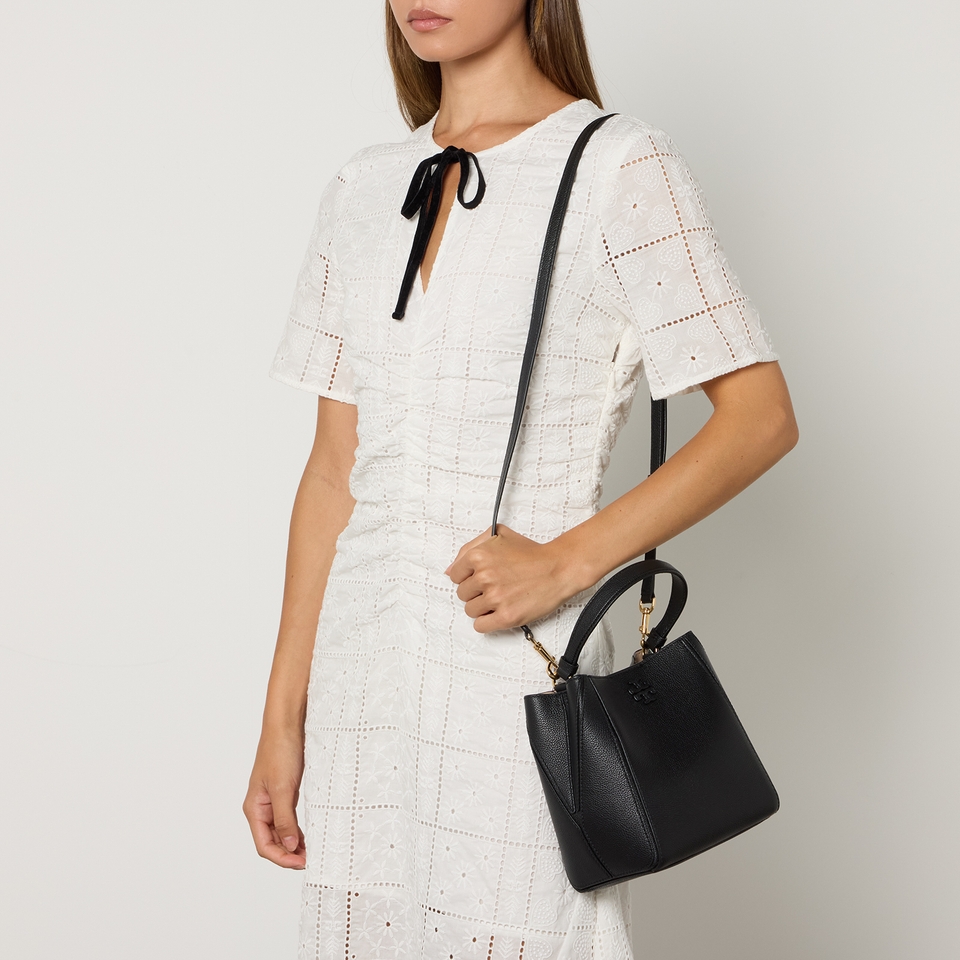 Tory Burch Mcgraw Leather Small Bucket Bag