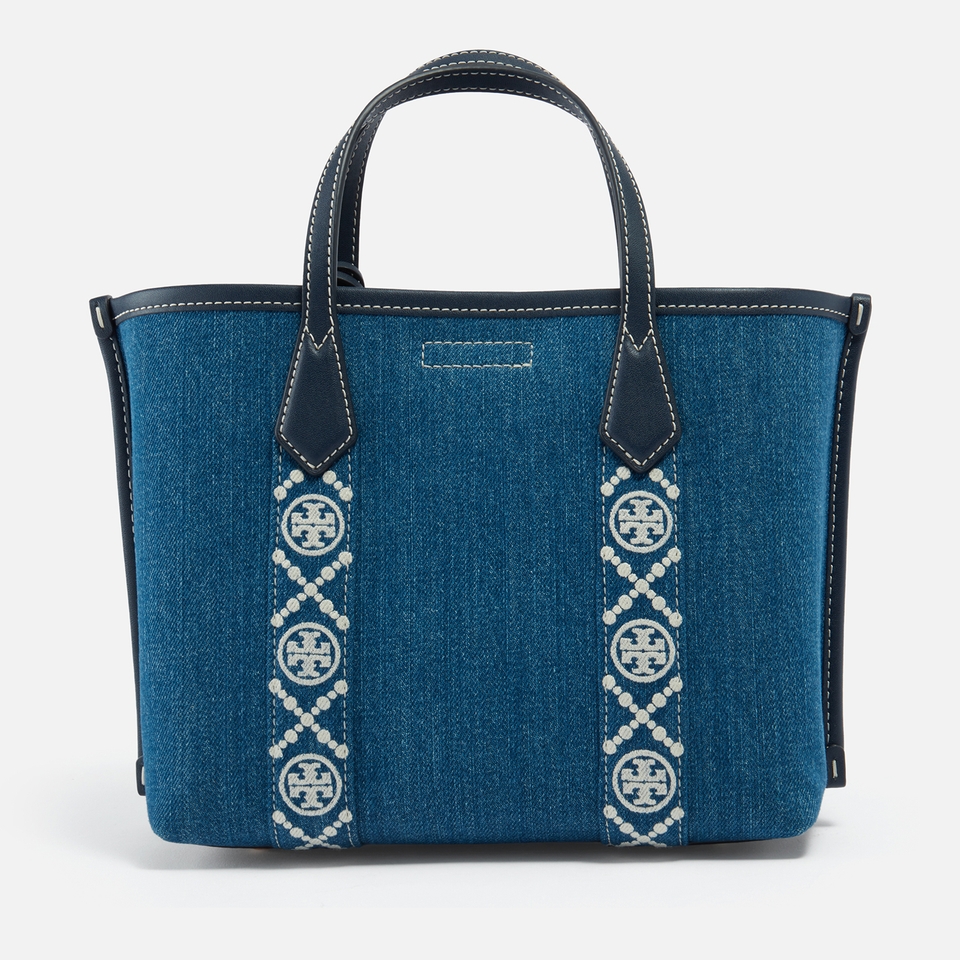 Tory Burch Perry Denim Triple-Compartment Small Tote Bag