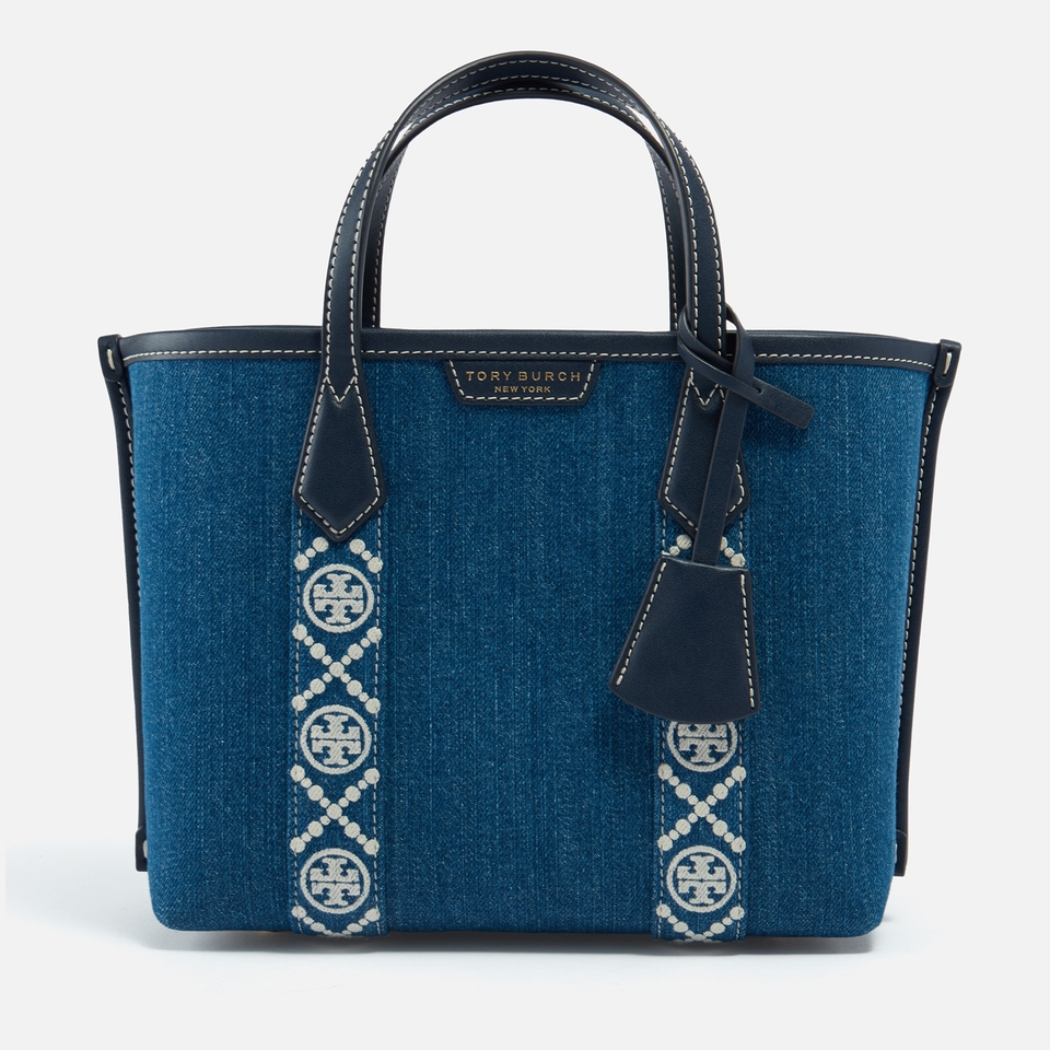 Tory Burch Perry Denim Triple-Compartment Small Tote Bag