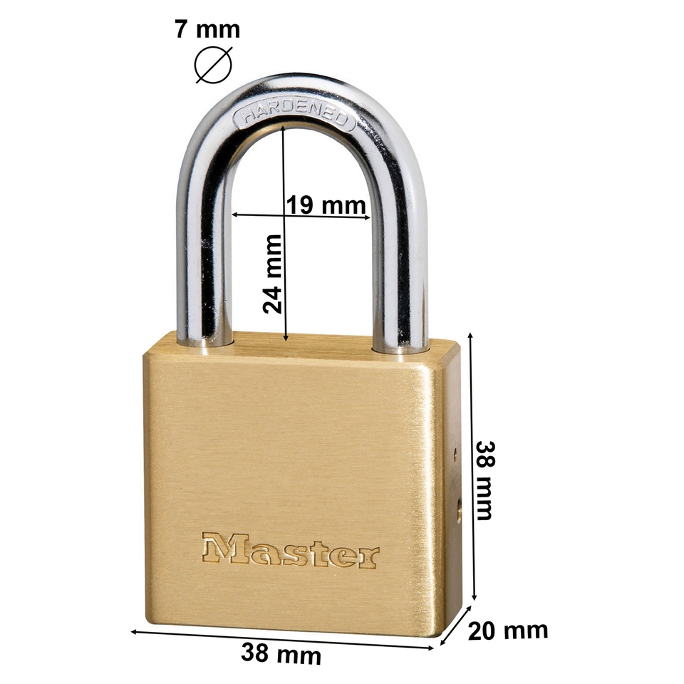 Master Lock Thick Brass Body 38mm Padlock with Key