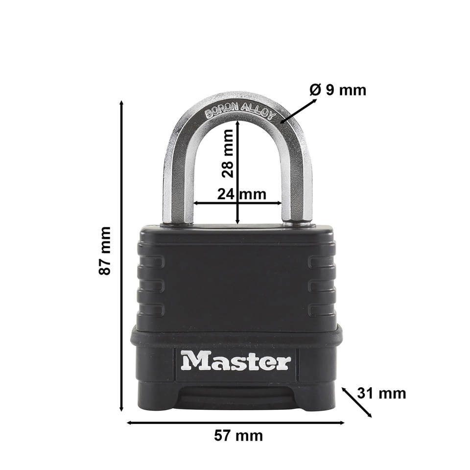 Master Lock Excell Zinc Heavy Duty 57mm Combination Padlock