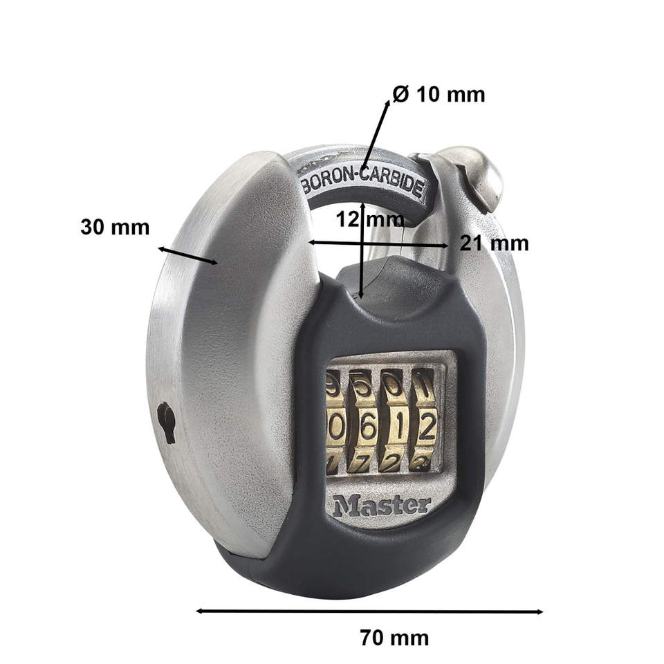 Master Lock Excell Stainless Steel Heavy Duty 70mm Disc Combination Padlock