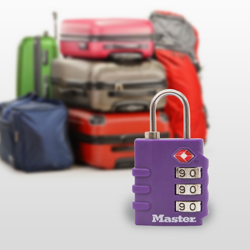 Master Lock Travel 30mm Combination Padlocks TSA Certified Pack of 2 - Assorted Colours