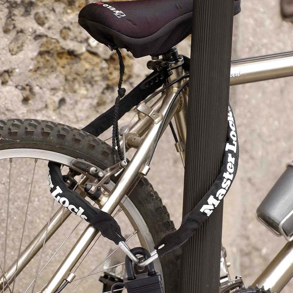 Master Lock 90cm Bike Chain Lock with Laminated Steel Padlock Black