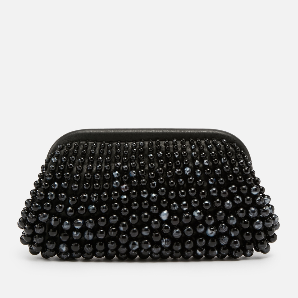 Cult Gaia Nia Leather & Beaded Acrylic Clutch