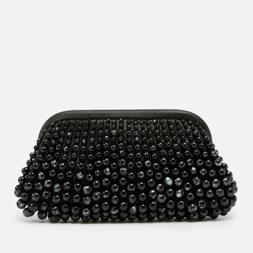 Cult Gaia Nia Leather & Beaded Acrylic Clutch
