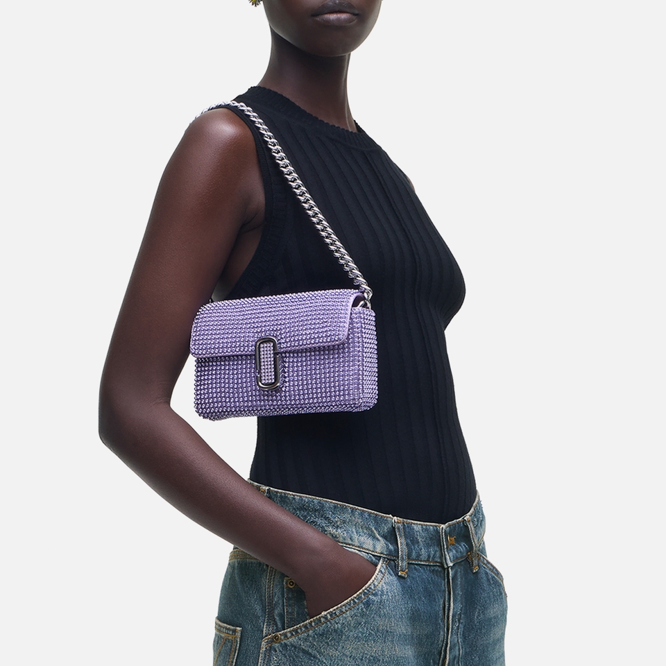 Marc Jacobs The Mini J Marc Rhinestone Embellished Mesh Shoulder Bag