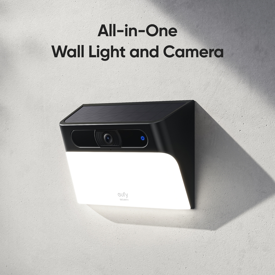 EUFY Solar Wall Light Cam S120 2K WiFi Security Camera