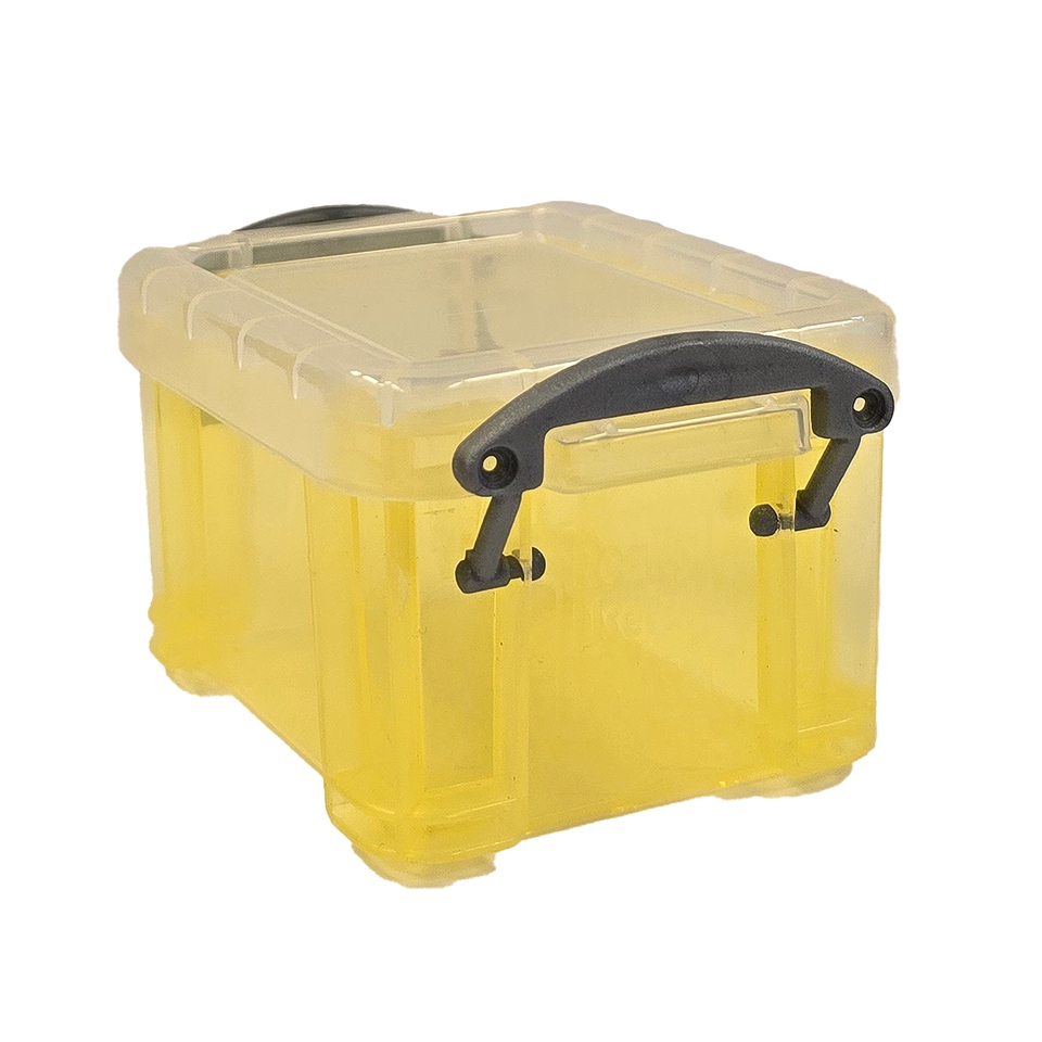 Really Useful Plastic Storage Box - Transparent Yellow - 0.14L