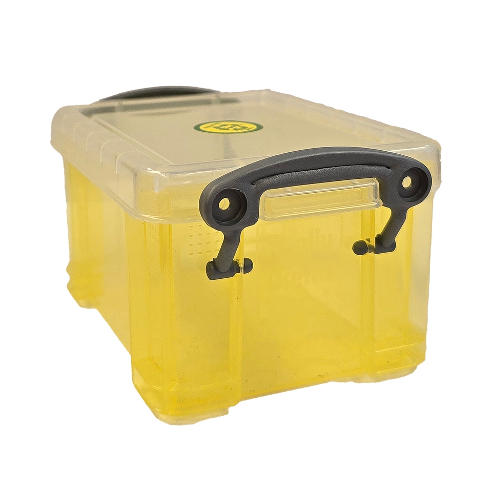 Really Useful Plastic Storage Box - Transparent Yellow - 0.3L