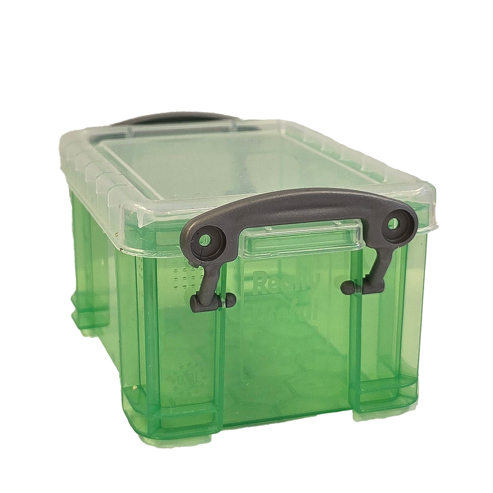 Really Useful Plastic Storage Box - Transparent Green - 0.3L