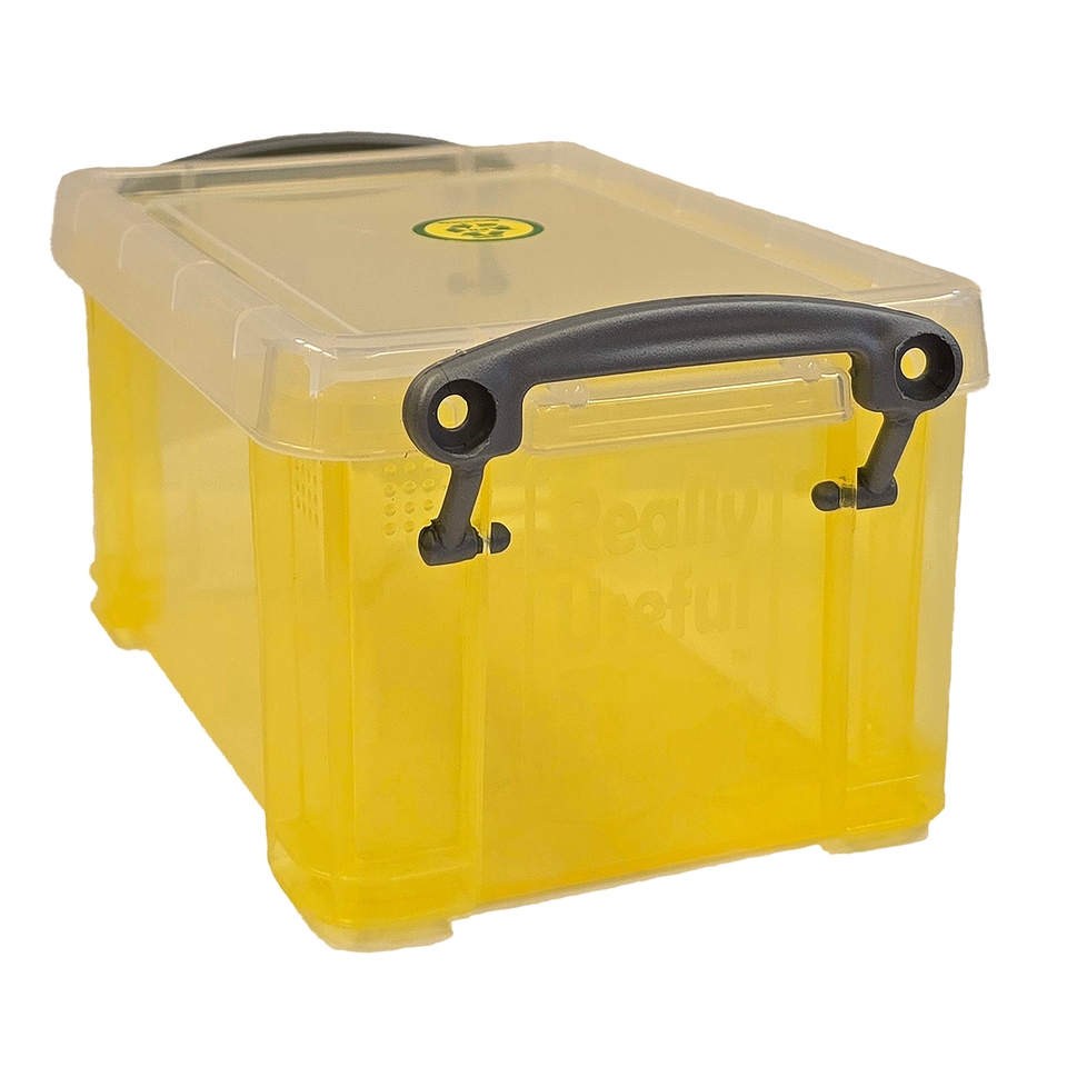 Really Useful Plastic Storage Box - Transparent Yellow - 1.6L