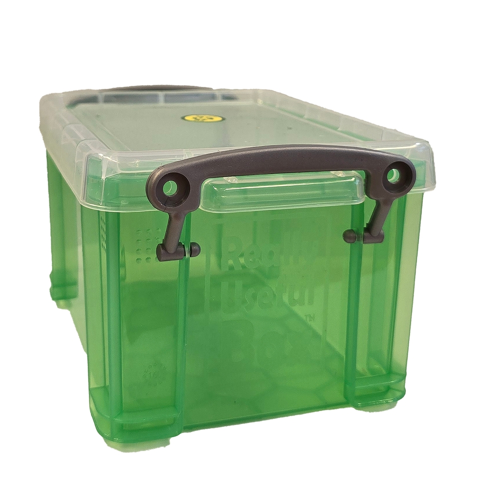 Really Useful Plastic Storage Box - Transparent Green - 1.6L