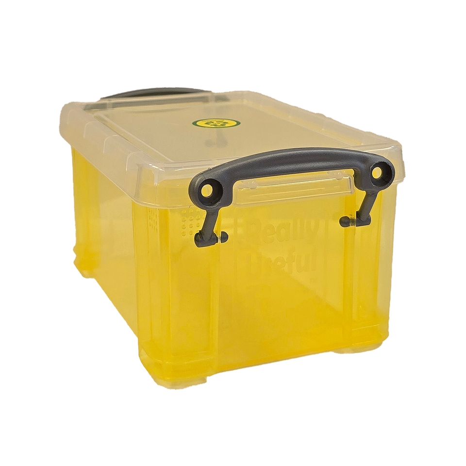 Really Useful Plastic Storage Box - Transparent Yellow - 0.7L