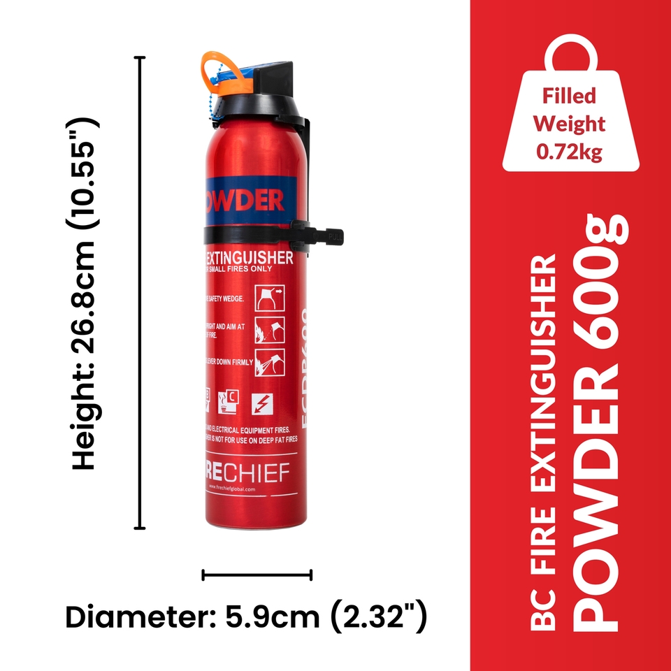 Firechief 600g BC Powder Aerosol Fire Extinguisher Homebase