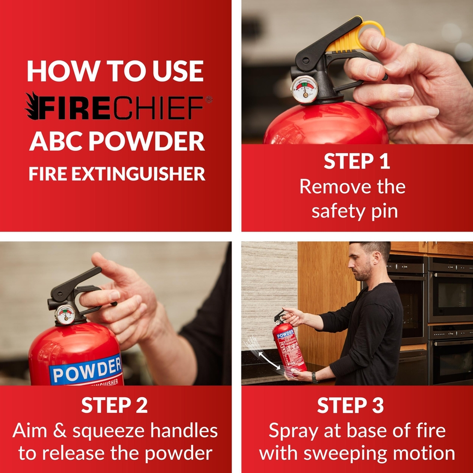 Firechief 2kg Powder Fire Extinguisher Homebase
