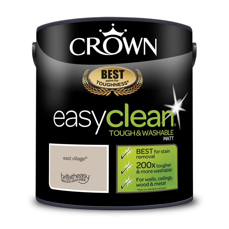 Crown Easyclean Tough & Washable Matt Paint East Village - 2.5L