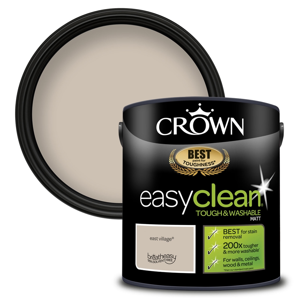Crown Easyclean Tough & Washable Matt Paint East Village - 2.5L
